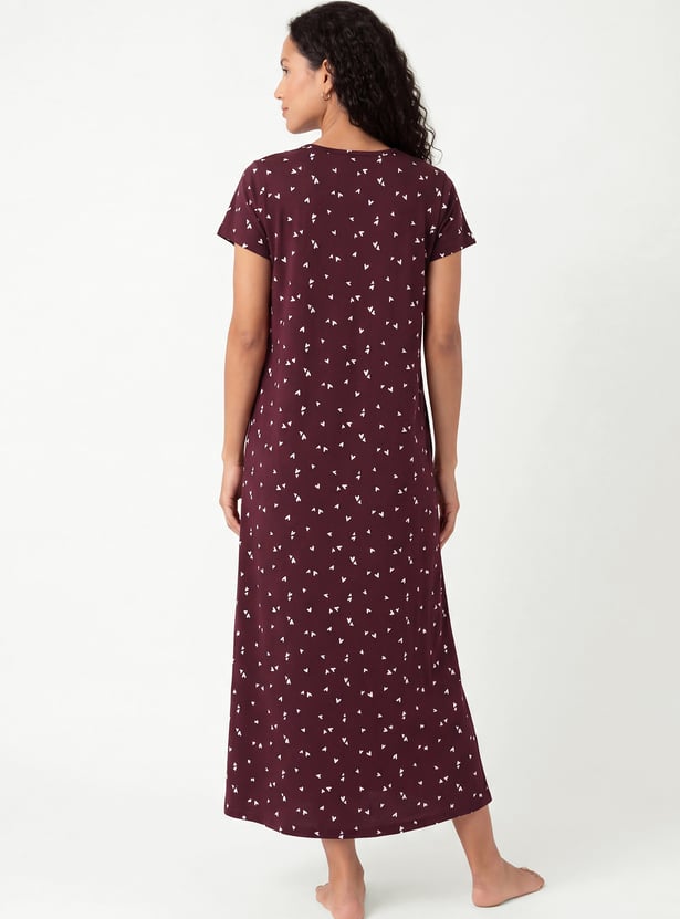 Women Floral Print Nightgown