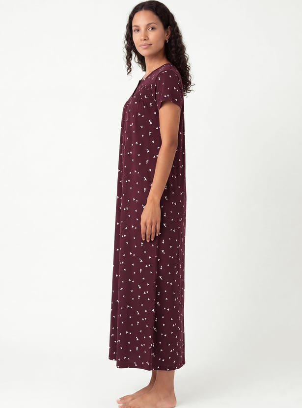 Women Floral Print Nightgown