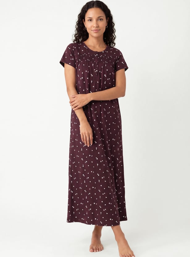 Women Floral Print Nightgown