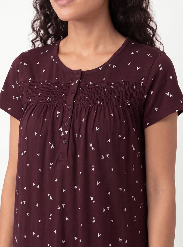 Women Floral Print Nightgown