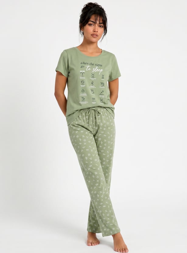 Women Printed PJ Set