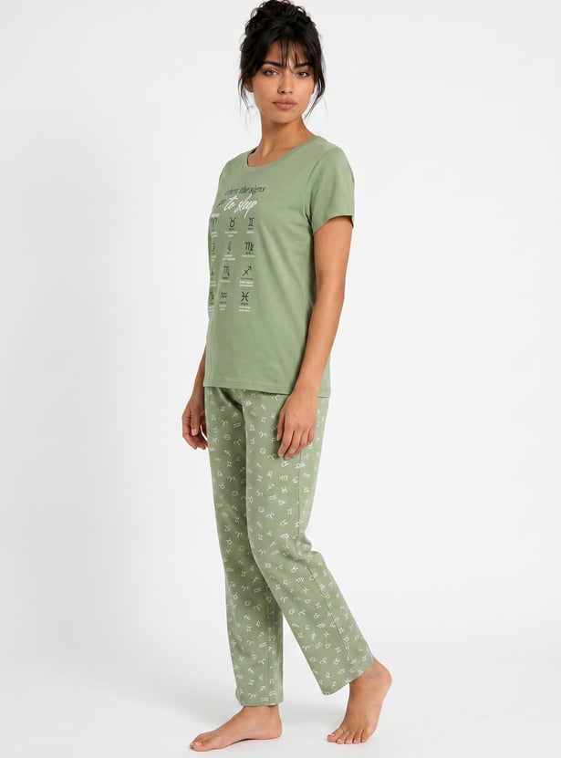 Women Printed PJ Set