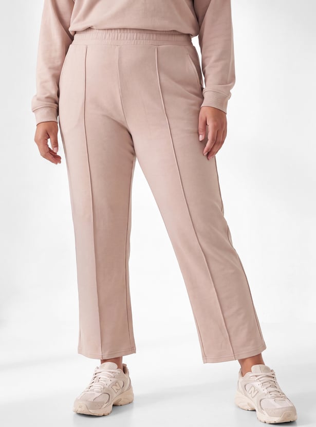 Women Pintuck Wide Leg Sports Track Pants