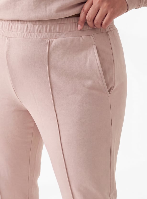 Women Pintuck Wide Leg Sports Track Pants