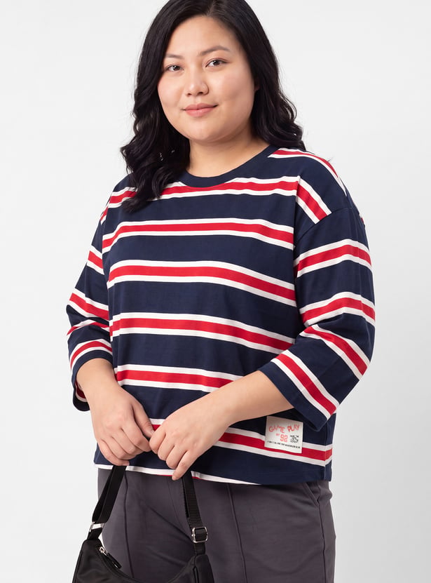Women Striped Sports T-shirt
