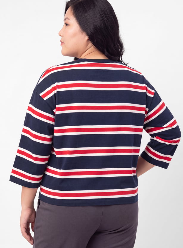Women Striped Sports T-shirt