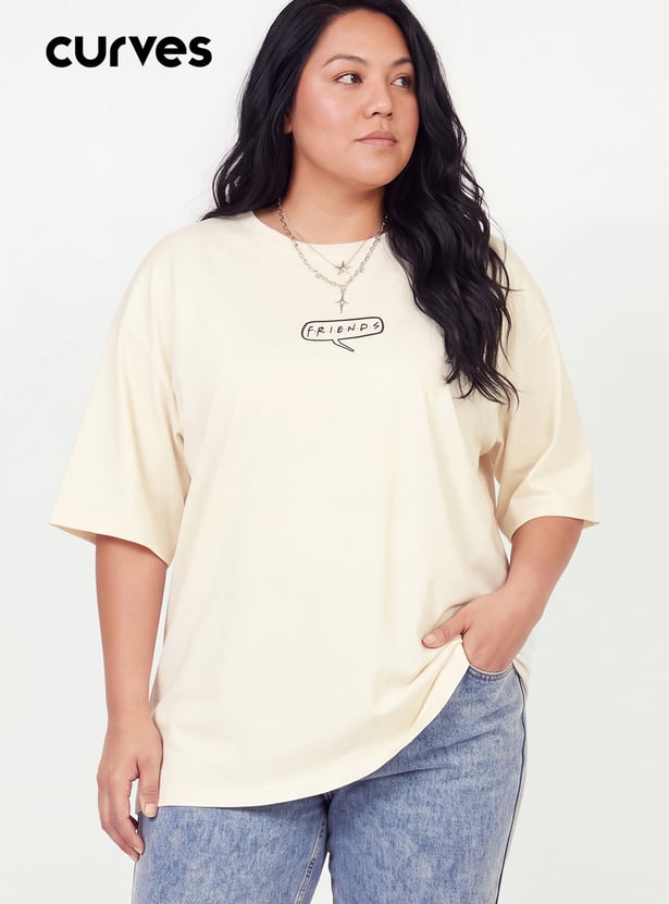 URB_N Women Oversized Friends Printed T-shirt
