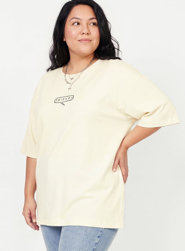URB_N Women Oversized Friends Printed T-shirt