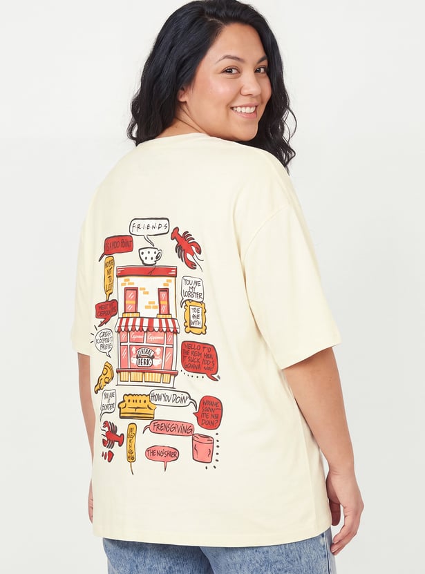 URB_N Women Oversized Friends Printed T-shirt