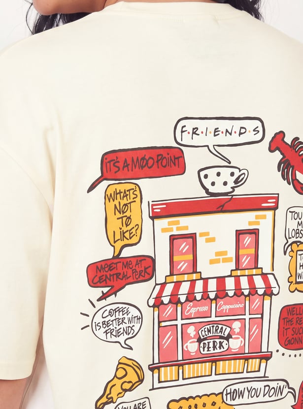 URB_N Women Oversized Friends Printed T-shirt
