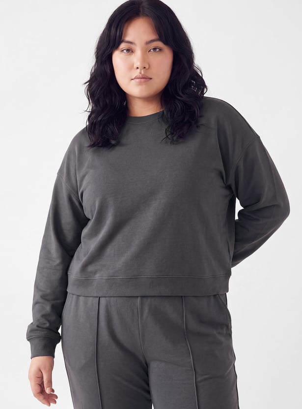 Women Solid Boxy Sports T-shirt