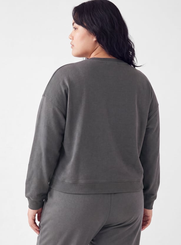 Women Solid Boxy Sports T-shirt