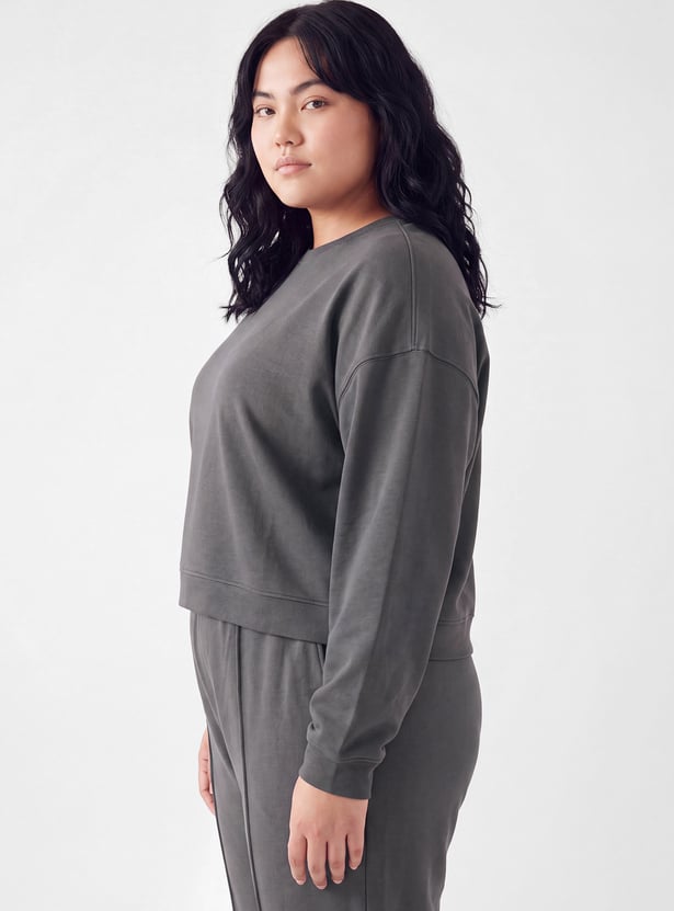 Women Solid Boxy Sports T-shirt