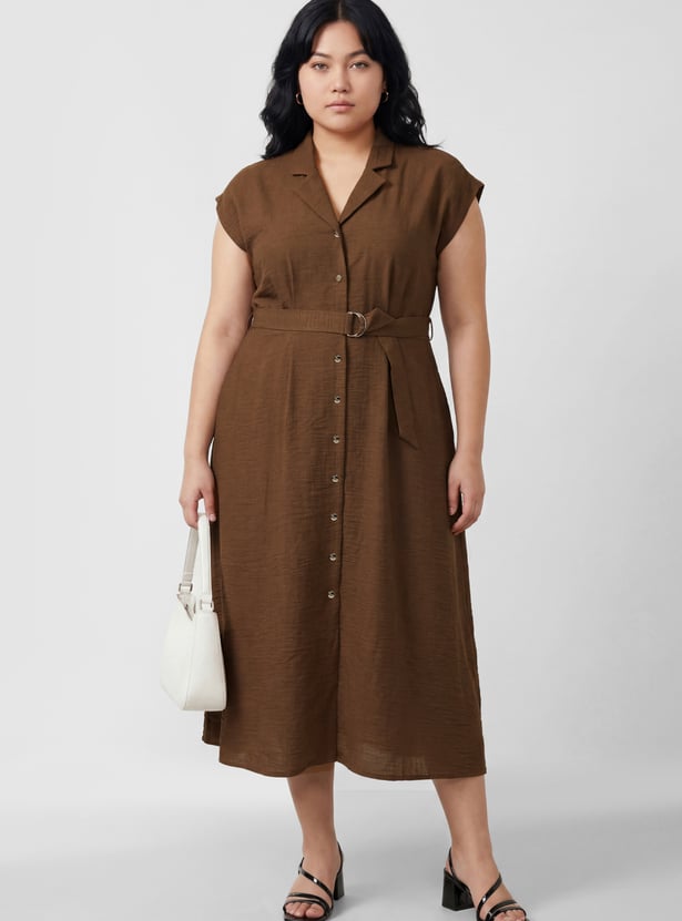 Women Solid Midi Dress