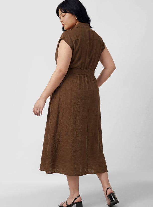 Women Solid Midi Dress