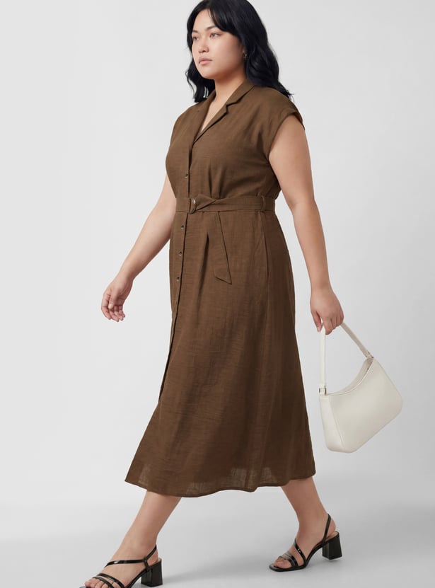 Women Solid Midi Dress
