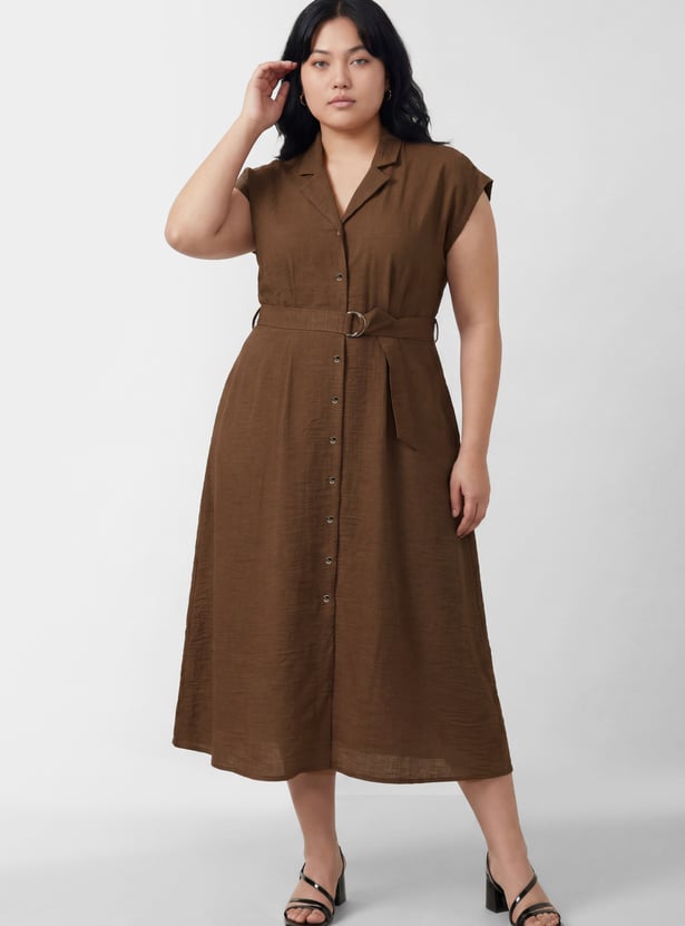 Women Solid Midi Dress