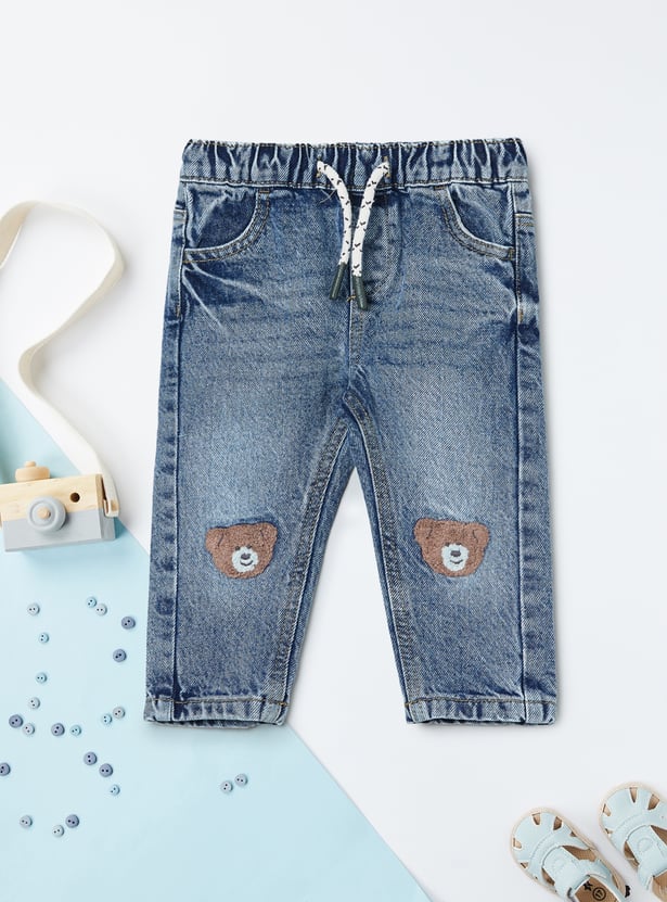 Boys Embroidered Slim Fit Jeans