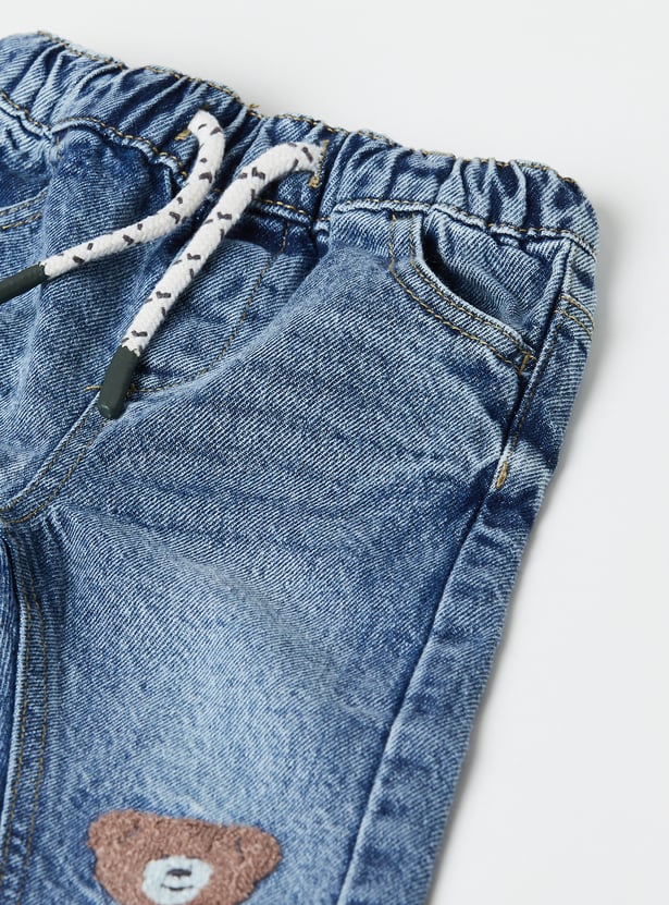 Boys Embroidered Slim Fit Jeans