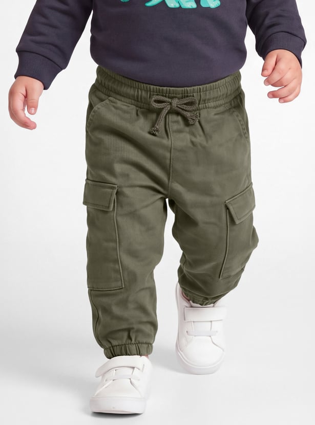 Boys Solid Cargo Joggers