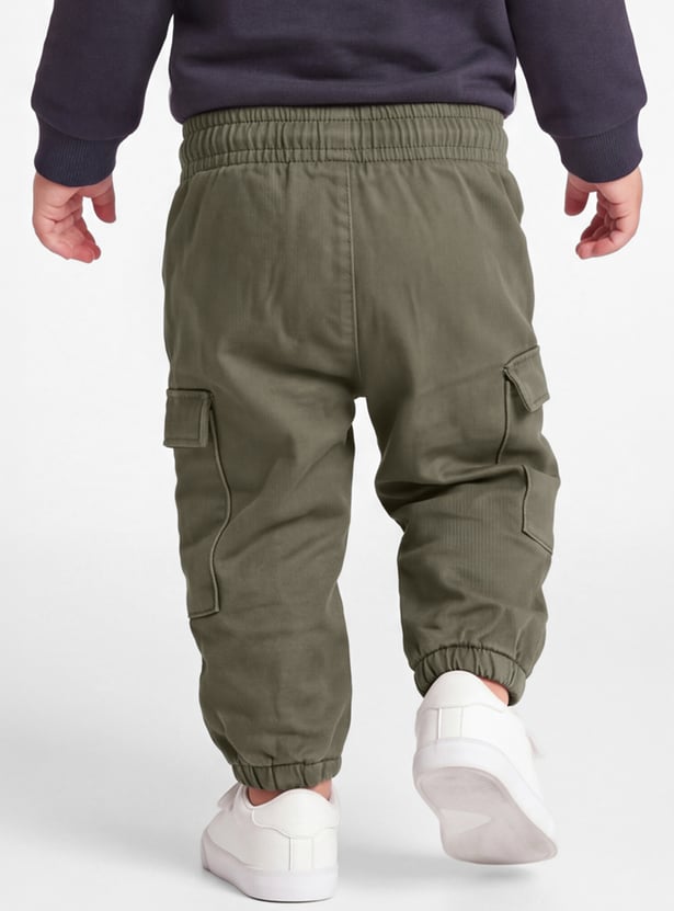Boys Solid Cargo Joggers