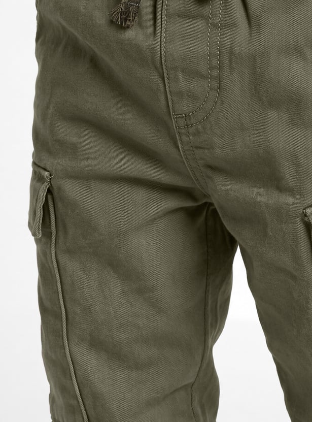 Boys Solid Cargo Joggers