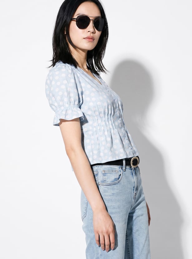 URB_N Women Polka Dots Blouse