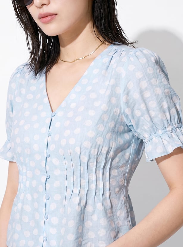 URB_N Women Polka Dots Blouse