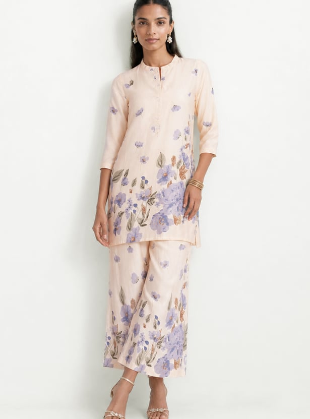 Women Floral Print Straight Kurta Set