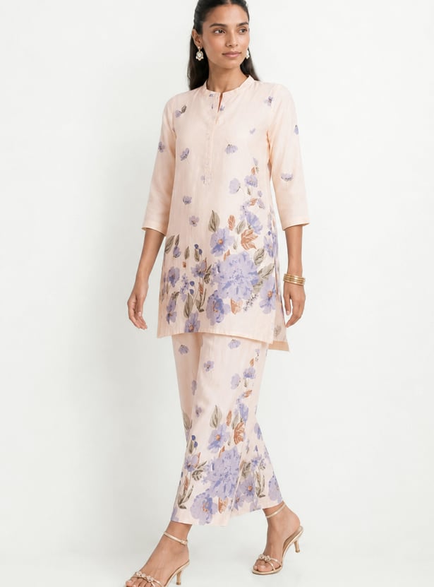 Women Floral Print Straight Kurta Set