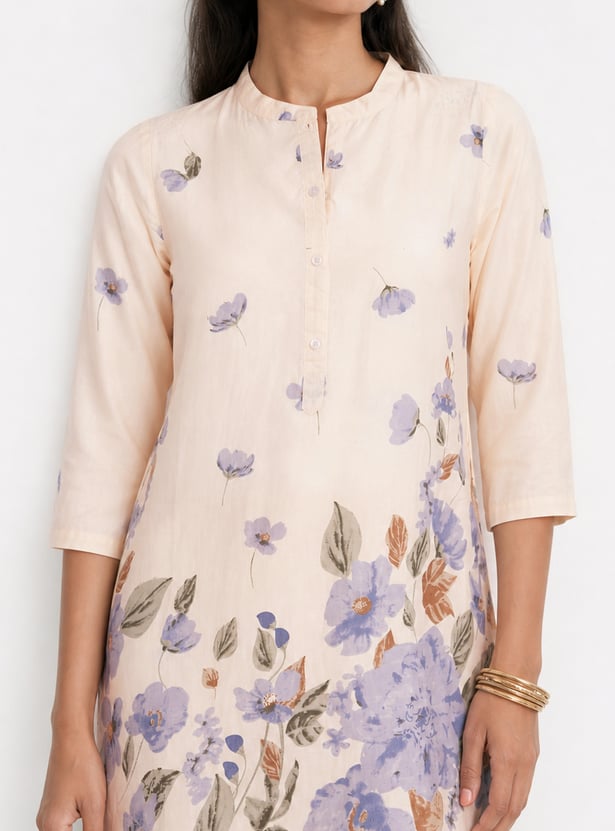 Women Floral Print Straight Kurta Set