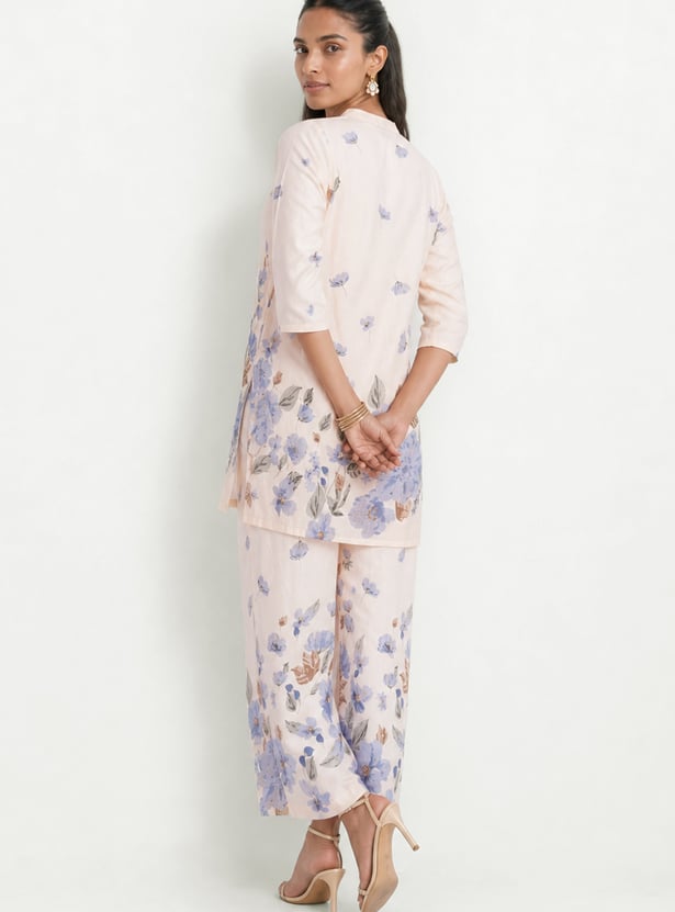 Women Floral Print Straight Kurta Set