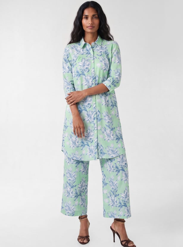 Women Floral Print Straight Kurta Set