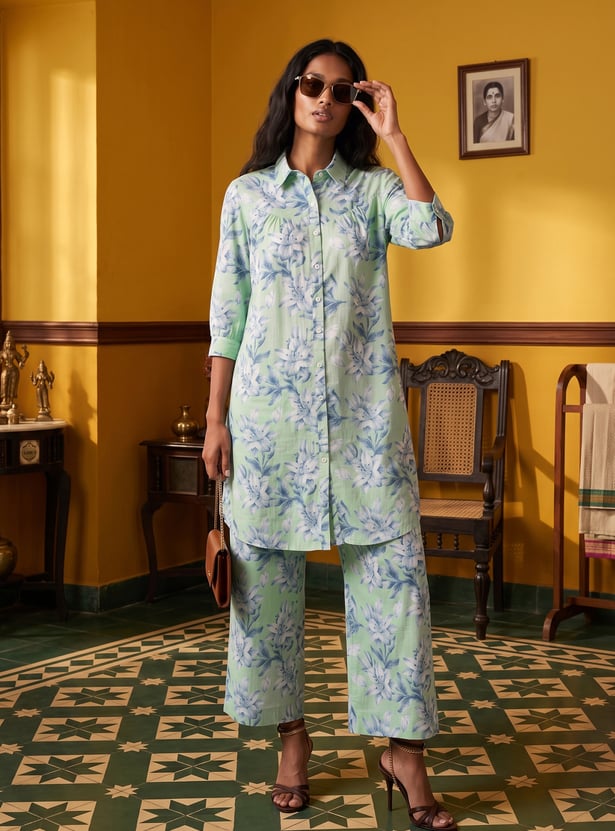 Women Floral Print Straight Kurta Set