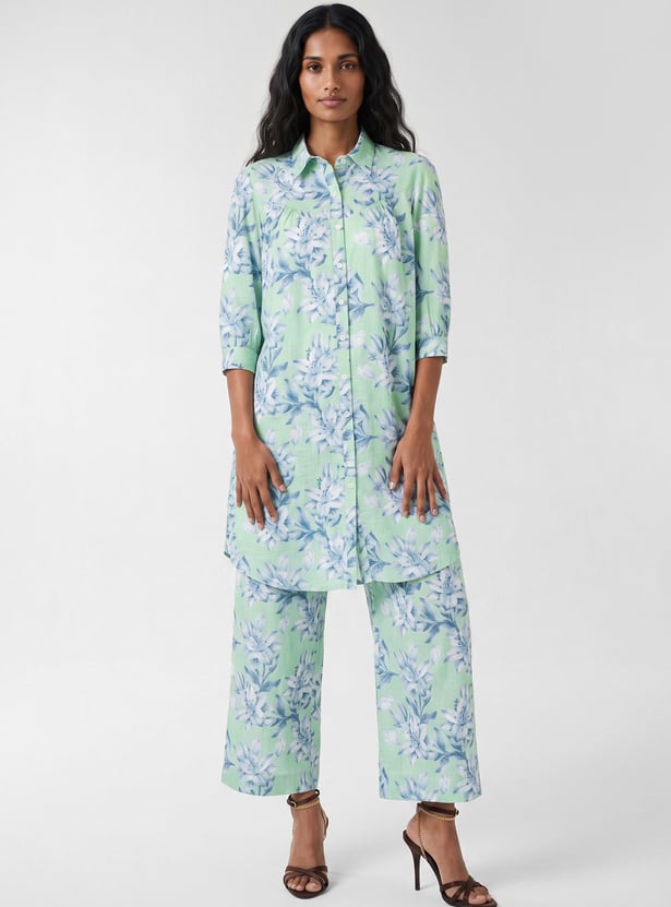 Women Floral Print Straight Kurta Set