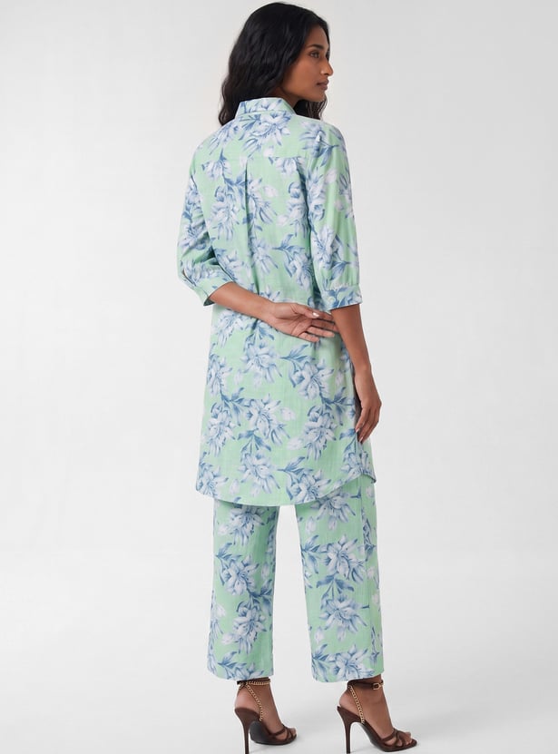 Women Floral Print Straight Kurta Set