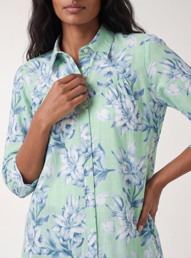 Women Floral Print Straight Kurta Set