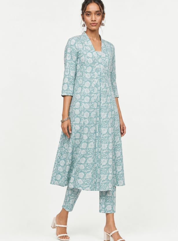 Women Printed A-line Kurta Set