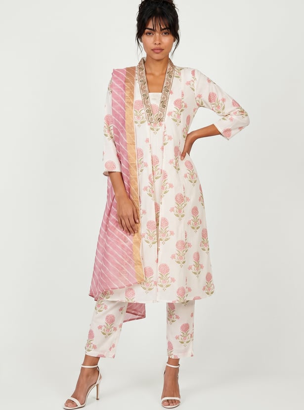 Women Floral Print Anarkali Kurta Set