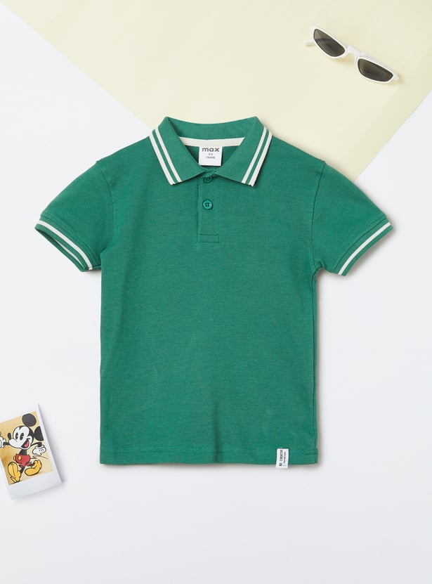Boys Solid Polo T-shirt