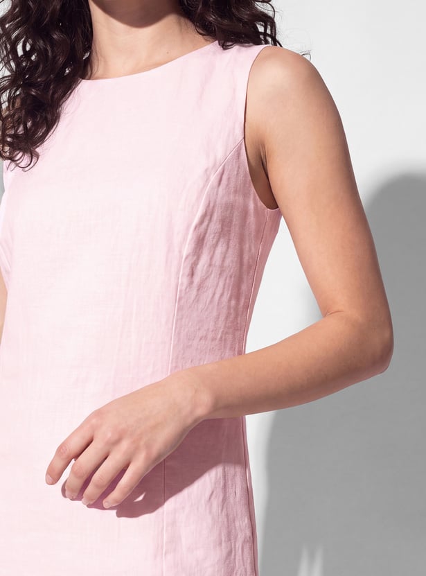 Women Solid Bubble Hem Dress