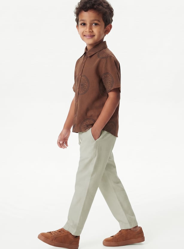 Boys Solid Track Pants