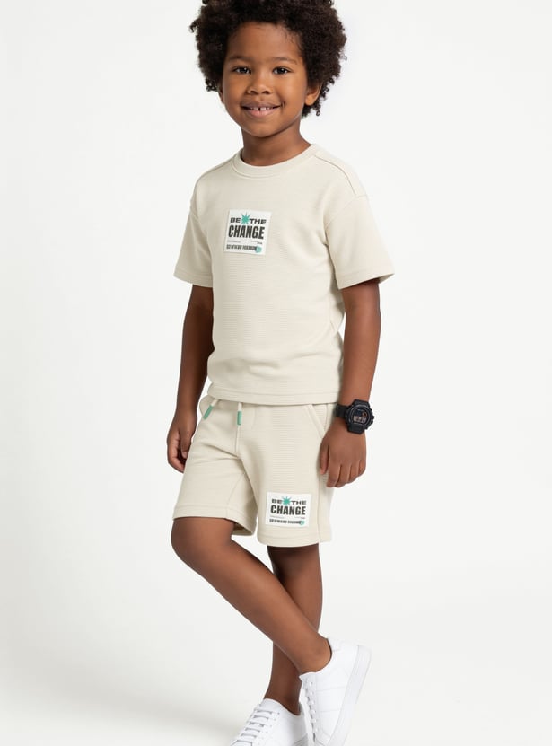 Boys Printed T-shirt with Shorts Set