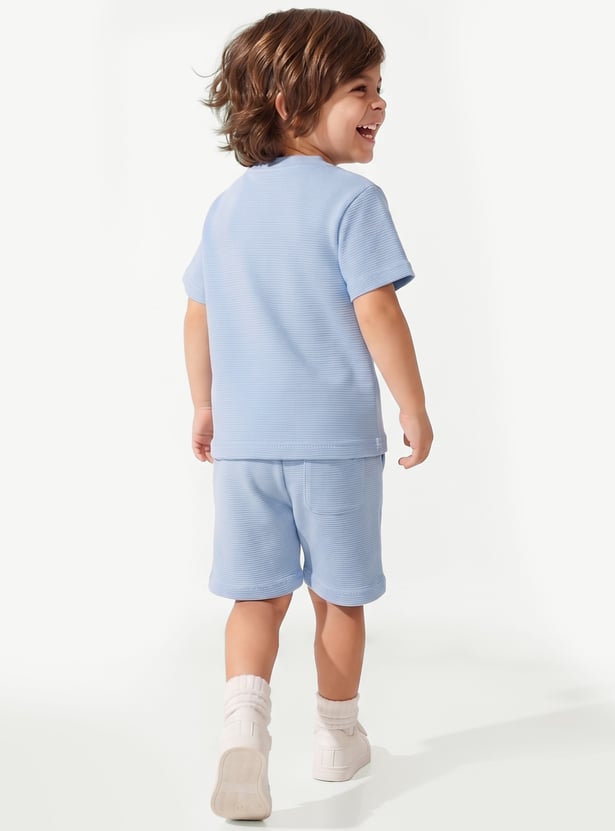 Boys Printed T-shirt with Shorts Set