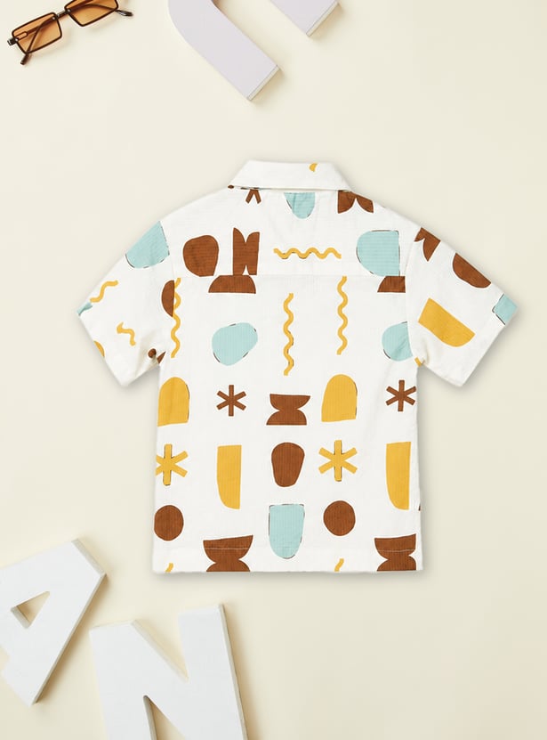 Boys Printed Shirt with Shorts Set
