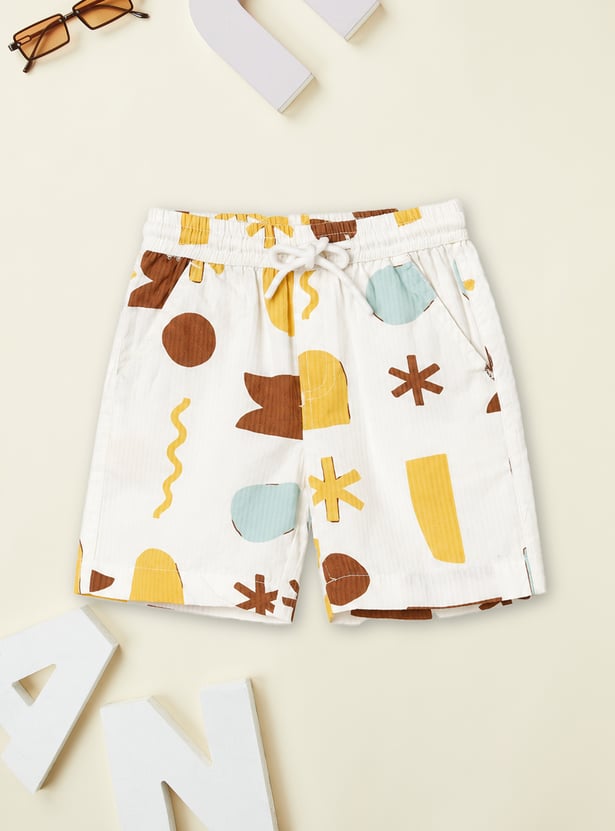 Boys Printed Shirt with Shorts Set
