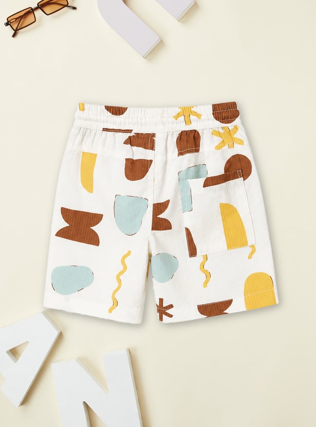Boys Printed Shirt with Shorts Set