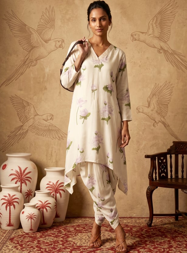 Women Floral Print Dhoti Pants