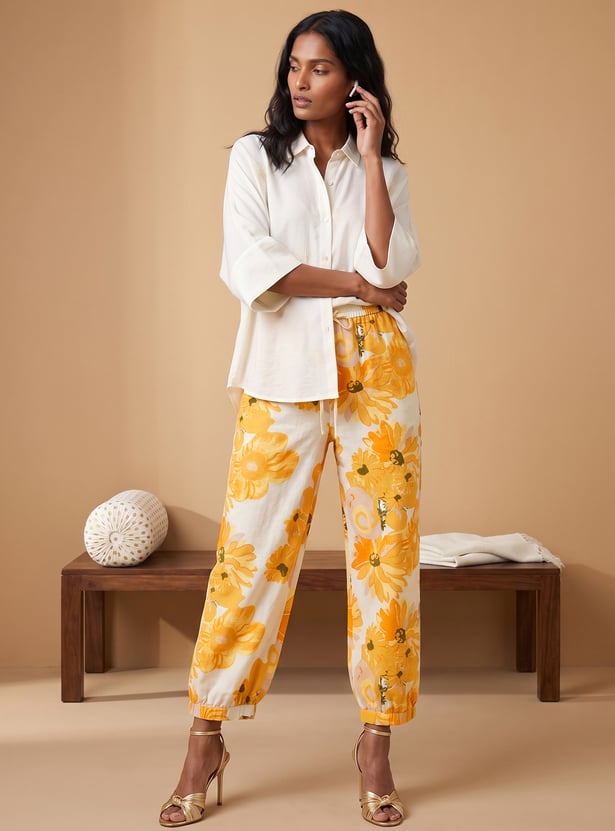 Women Floral Print Harem Pants