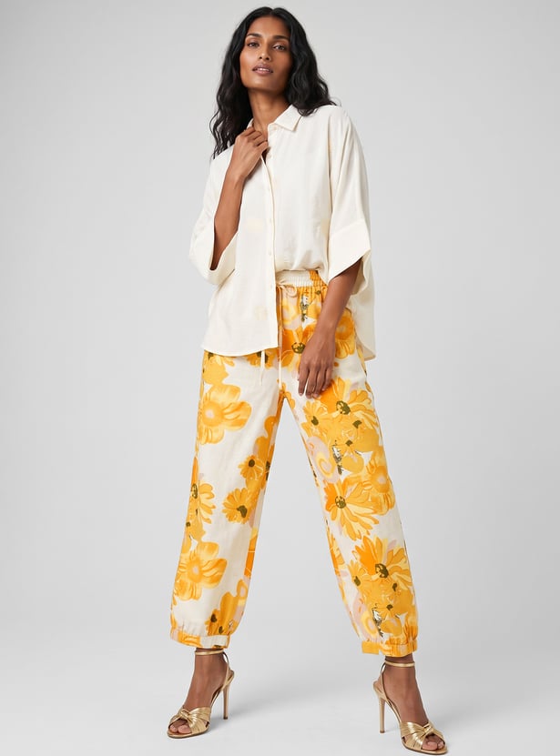 Women Floral Print Harem Pants